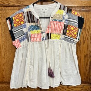 Patchwork Babydoll Top